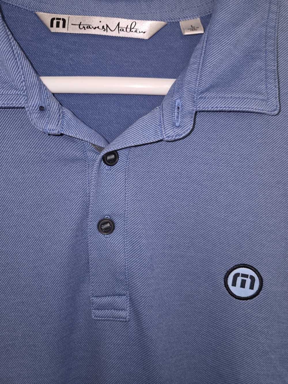 Travis Mathew Light Blue Polo with Contrast Logo